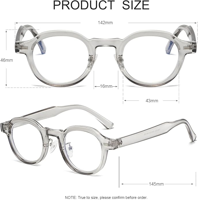 JOVAKIT Trendy Round Blue Light Blocking Glasses for Women Men Retro Vintage Circle Style Non-prescription Computer Glasses