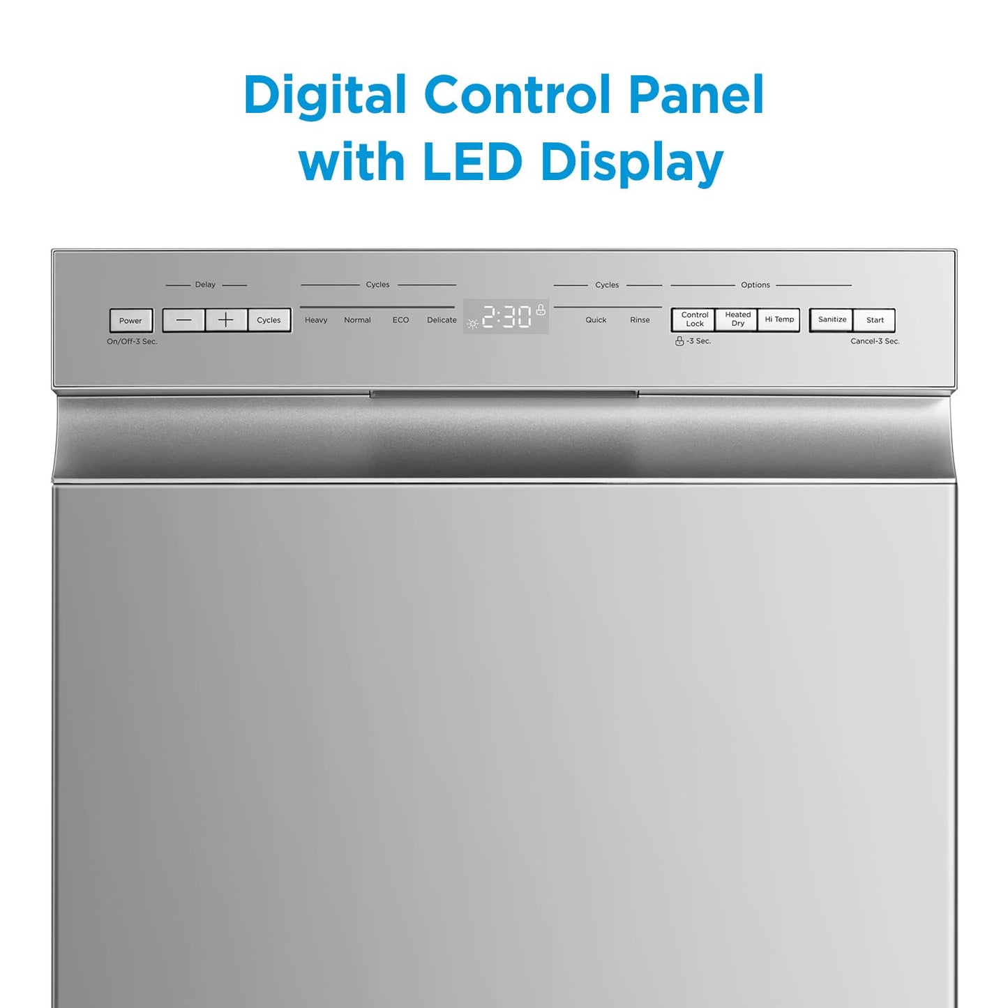 Midea 18 Inch Built-in Dishwasher, Slim Space-Saving Design with 8 Place Settings, 6 Washing Programs & Stainless Steel Tub, Energy Star Certified Dishwasher with Heated Dry & High Temp Wash, Silver