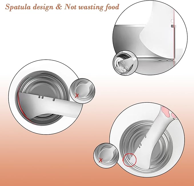Sheldamy Silicone Pet Food Spoon, Cat Food Can Opener Paw, Wet or Dry Food Short Spoon for Cat Dog With Mini Spatula