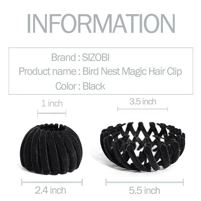 Bird Nest Magic Hair Clip, Hair Bun Maker Hair Accessories for Thick Thin HairÃ¯Â¼Â4 Black