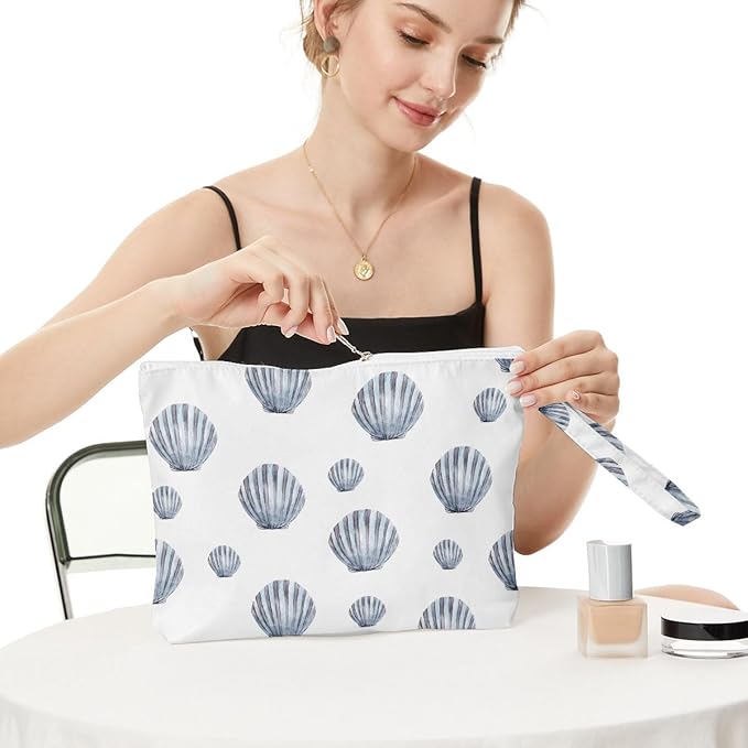 Fokongna Wet Dry Bag Toiletry Diaper Cosmetic Bag, Waterproof, Large Capacity, Zipper, Travel, Shell 01