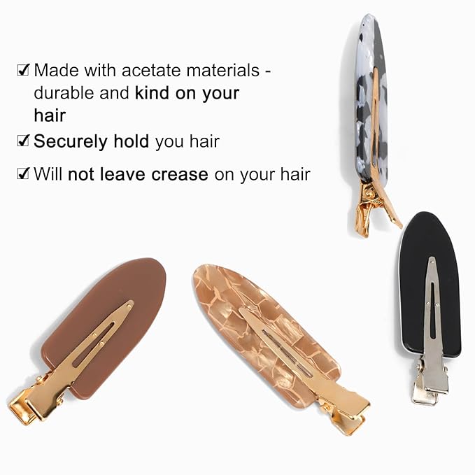 Canitor No Crease Creaseless Hair Clip for Women Neutral No Bend Hair Clips for Makeup Styling Accessories Alligator Barrettes Bangs Flat Clips Tween Teen Girls Gifts Trendy Stuff Stocking Stuffers