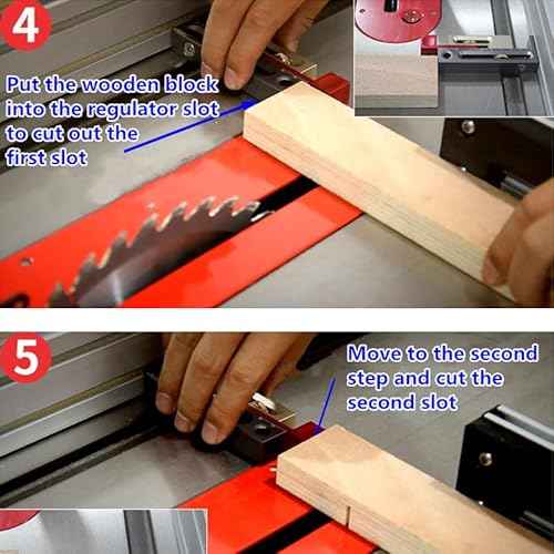 HONGDUI JF06 Kerfmaker Table Saw Slot Adjuster Mortise and Tenon Tool Woodworking Movable Measuring Block 100mm/4inch