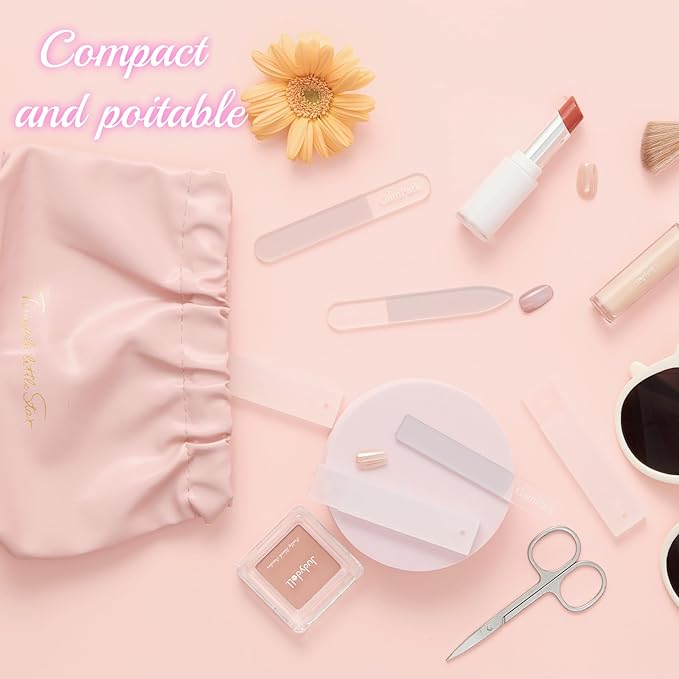 3PCS Glass Nail Files for Natural Nails - Reusable High-Quality Glass Nail File with Fine Abrasive Particles, Trims Shines and Buffs Nails, Safe Nail-Friendly Physical Polishing