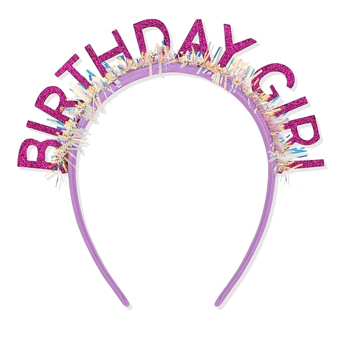 CIEHER Purple Birthday Girl Headband Birthday Crown for Women Girls