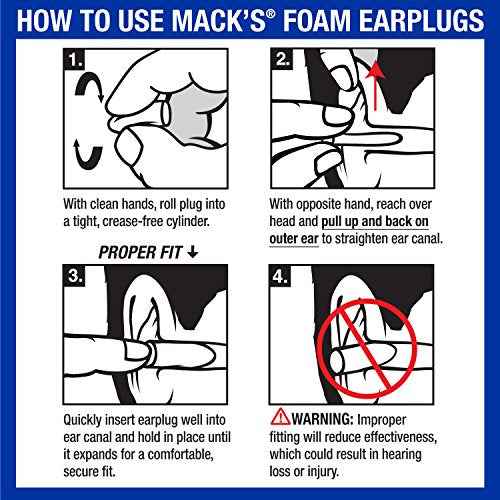 Mack's Original Soft Foam Earplugs -100 Pair - Individually Wrapped - 33dB Highest NRR, Comfortable Ear Plugs for Sleeping, Snoring, Work, Travel and Loud Events | Made in USA