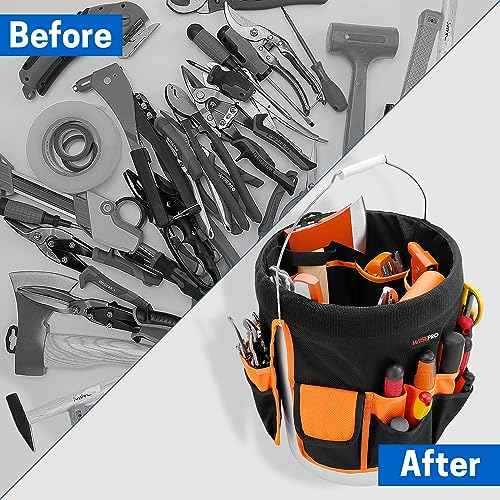 Bucket Tool Organizer, Bucket Organizer with 30 Pocket, Tool Organizer for 5 Gallon Bucket, Storage Bag for Bucket(Bucket not Included)