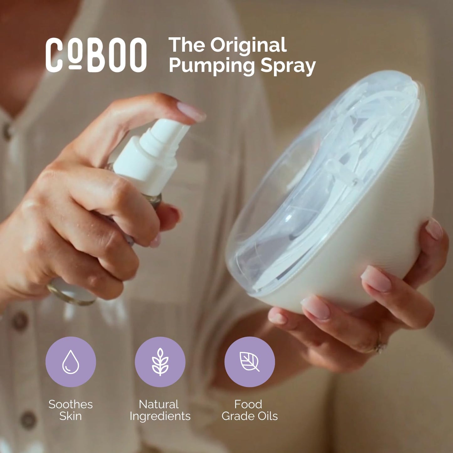CoBoo Pumping Spray 2 Fl Oz | Organic Skin Lubricant for Breast Pumping | Pump Flange Spray for Breast Shields | Vegan & Lanolin Free, Made in USA | Helps Sore Nipples & Clogged Milk Ducts