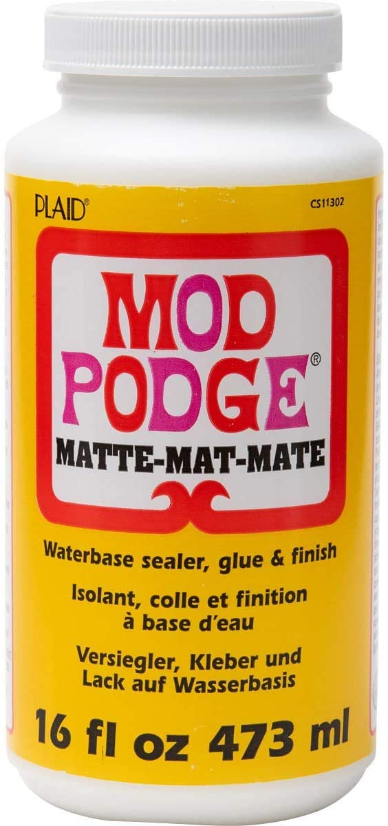 Mod Podge Complete Decoupage Kit-Two 16oz Bottles Waterbase Sealer/Glue (Matte Gloss Finish) with 4-pk Foam Brush Set, Clear