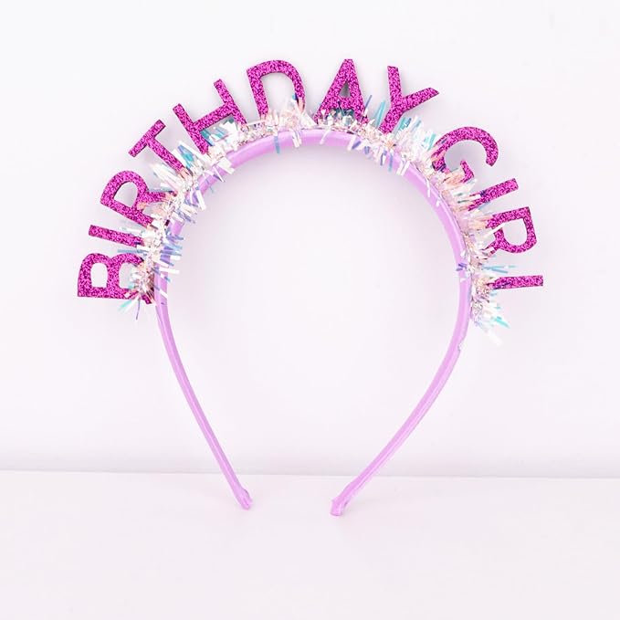 CIEHER Purple Birthday Girl Headband Birthday Crown for Women Girls
