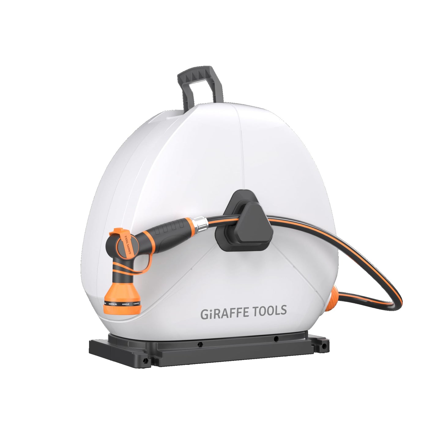 Giraffe Tools Retractable Heavy Duty Hose Reel, 5/8" x 92FT Automatic Rewind Garden Hose Reel with 360Â° Swivel Base, Ground Mounted for Lawn, Patio, Concrete Floor & Yard Watering