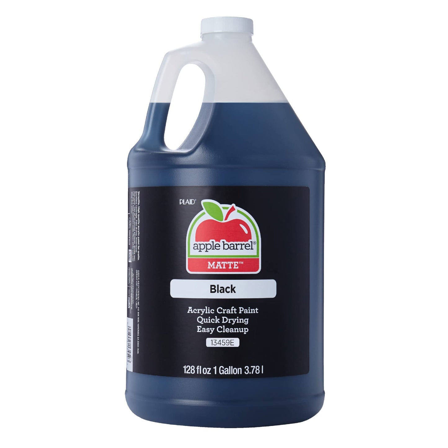 Apple Barrel One Gallon (128 fl oz) Black Acrylic Paint, Matte Finish Color For Painting, Drawing & Art Supplies, DIY Arts And Crafts Acrylic Paint, 1 Gallon (Pack of 1)
