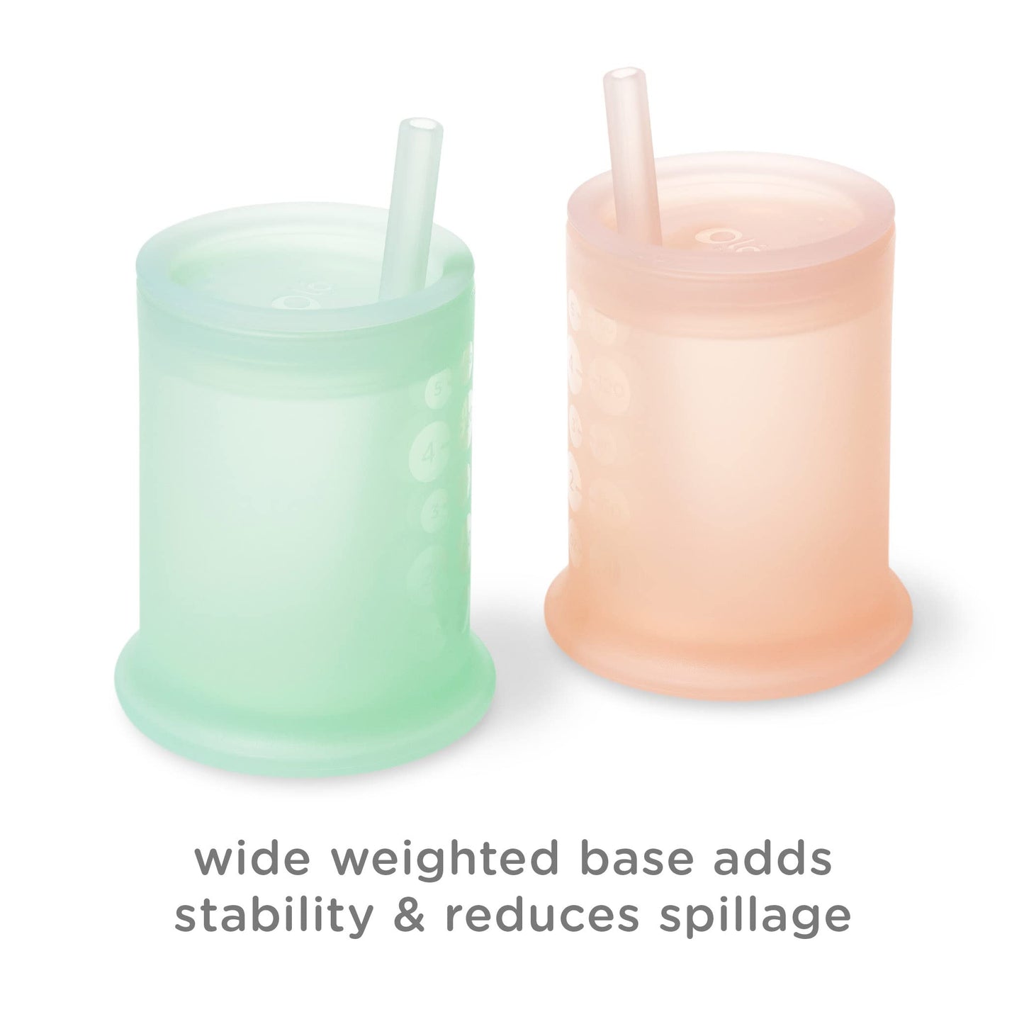 Olababy Silicone Training Cup with Straw Lid | Babies Water Drinking Cup | 6+ Mo Infant To 12-18 Months Toddler | Sippy Cup For Kids & Smoothie Cup | Baby Led Weaning (Lilac, 5 oz)