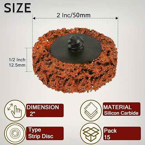 25PCS 2 Inch Quick Change Strip Discs for Die Grinder & Drill - Paint Stripping Wheel, Rust & Oxidation Removal, Surface Prep Tools with 5 Grits (Blue/Green/Orange/Purple/Black)