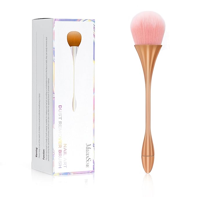MelodySusie Orange-Pink Nail Art Dusting Brush, Dust Collector, Blush & Powder Makeup Brush, Acrylic Nail Tool