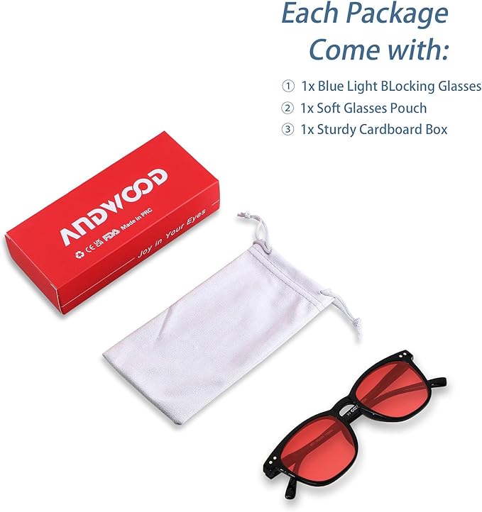 ANDWOOD Blue Light Blocking Glasses Women Men Computer Small Face Clear Bluelight Blocker Eyeglasses Frame