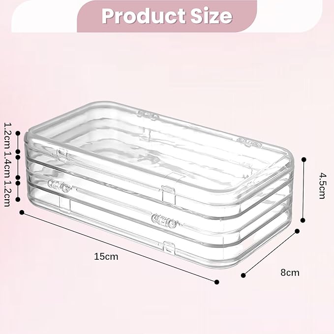 2 Pack Tri-Fold Press On Nail Organizer Case - 4-Page Portable Storage Box for Fake Nails, Clear PET Plastic Travel Holder (6ÃÂ3.2ÃÂ1.8 inch)