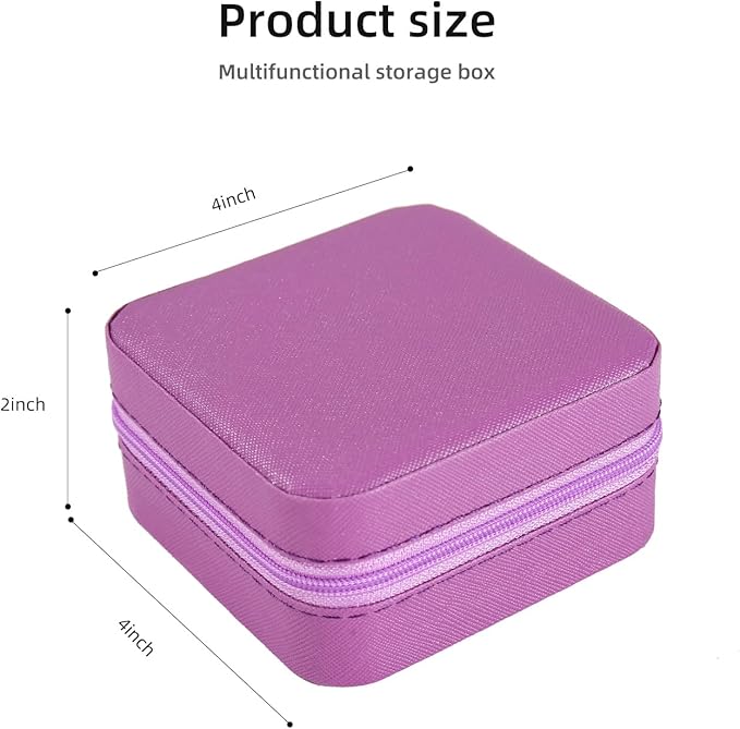 KElofoN Travel jewelry case Travel jewelry box Travel Jewelry Organizer Small Jewelry Organizer Box for Girls Women with Mirror (Purple-5)