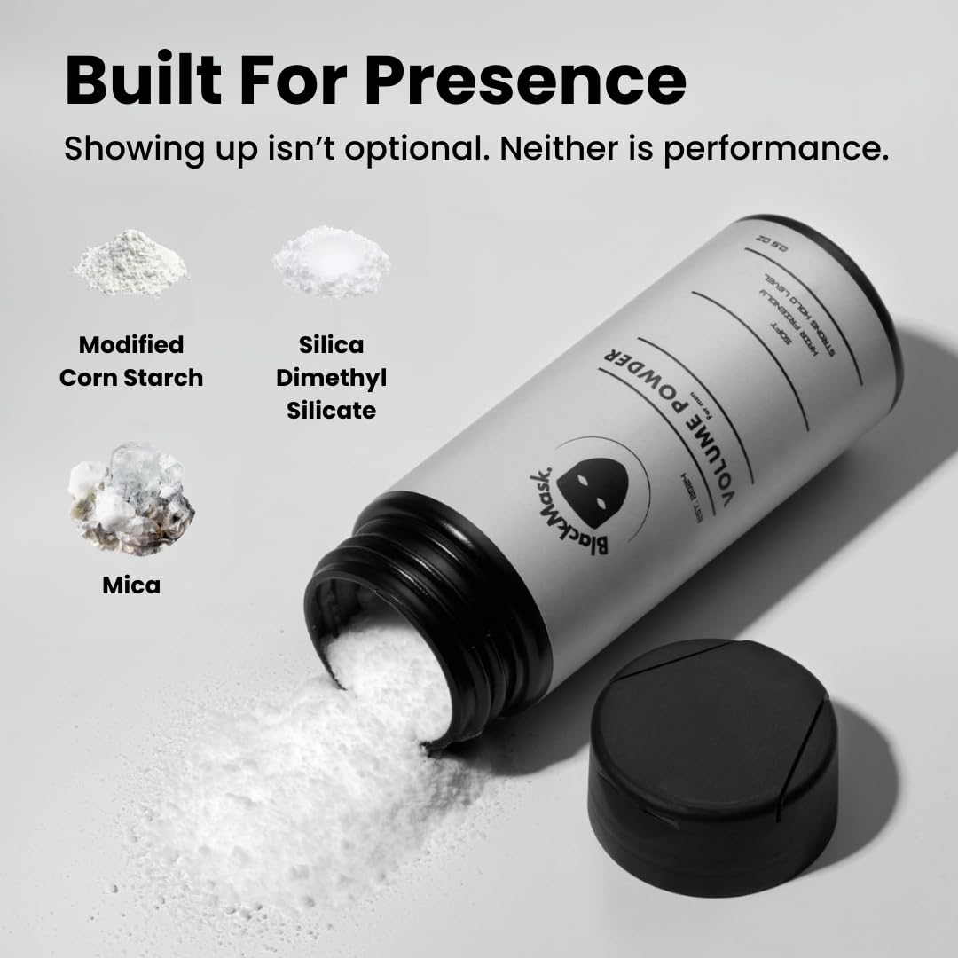 BlackMask Texture Powder for Men, Easy to Apply - Instantly Adds Texture & Volume, Strong Hold, Hair Powder for Men (Pack of 2)