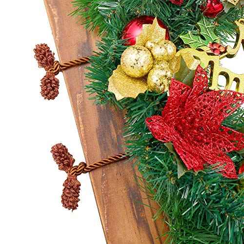 Shappy 6 Pieces Christmas Garland Banister Ties Christmas Decorative Reusable and Flexible Twist Ties for Garland, Banister Home Decoration (Brown)