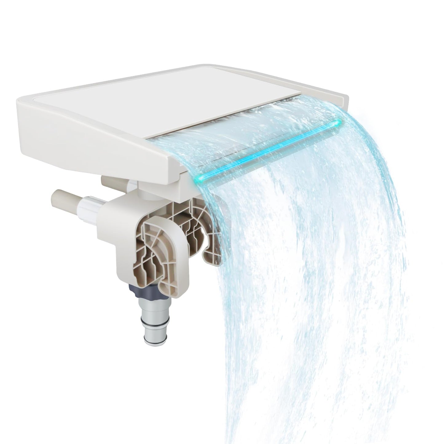 NICENICY Pool Waterfall with 7-Color LED Lights, Swimming Pool Waterfall Fountain for Above Ground Pools, Smooth Flowing Waterfall with Light for Relaxation, Fits 1.2" to 4.7" Above-ground Pool Frames