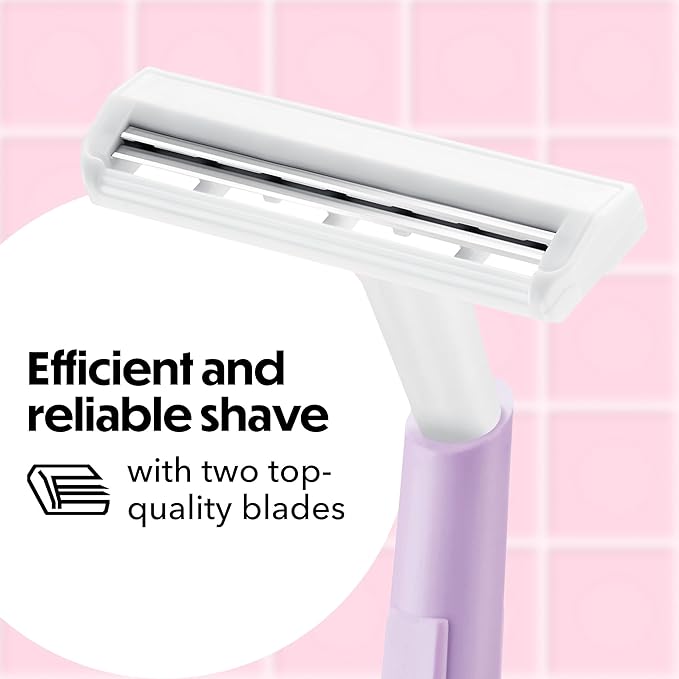 BIC Silky Touch Women's Disposable Razors, With 2 Blades, Pretty Pastel Razor Handles, 10 Count Pack of Shaving Razors (Pack of 2)