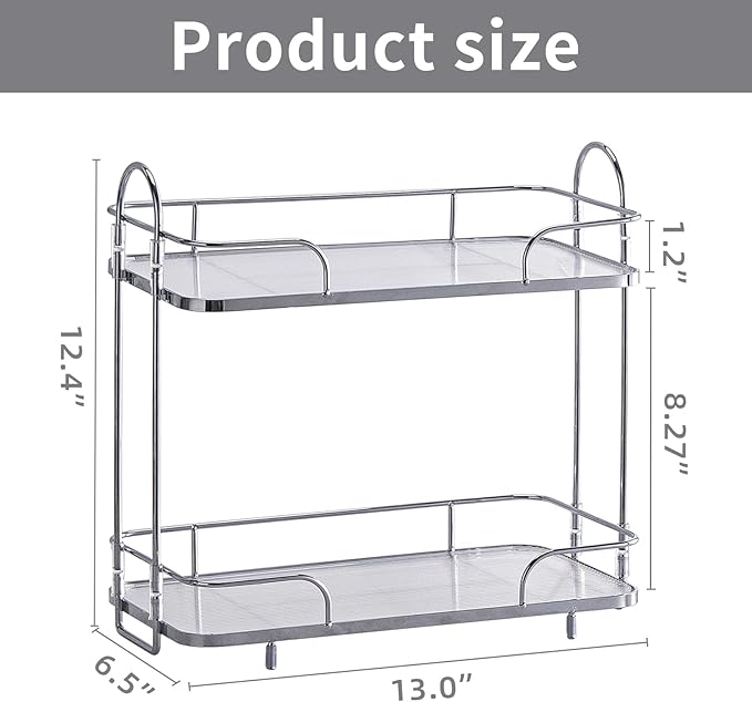 2 Tier Corner Bathroom Counter Organizer, Cosmetic Skincare Ã¯Â¼ÂBathroom Countertop Perfume Tray Vanity, Kitchen Spice Corner Storage Shelf