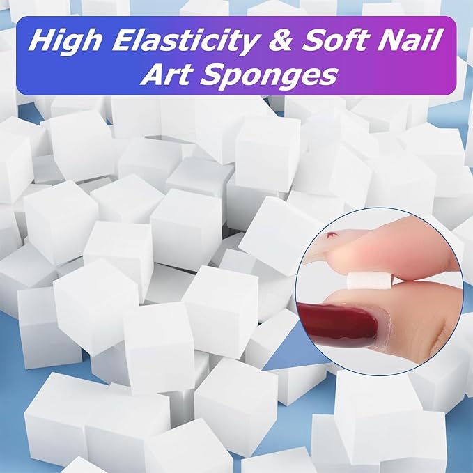 Soft Nail Sponges（250PCS）, Reusable Nail sponges,Nail DIY sponges, Nail Art sponges, 1PCS Grabbing Pen and Nail Brush Professional Accessories Manicure Salon Supplies