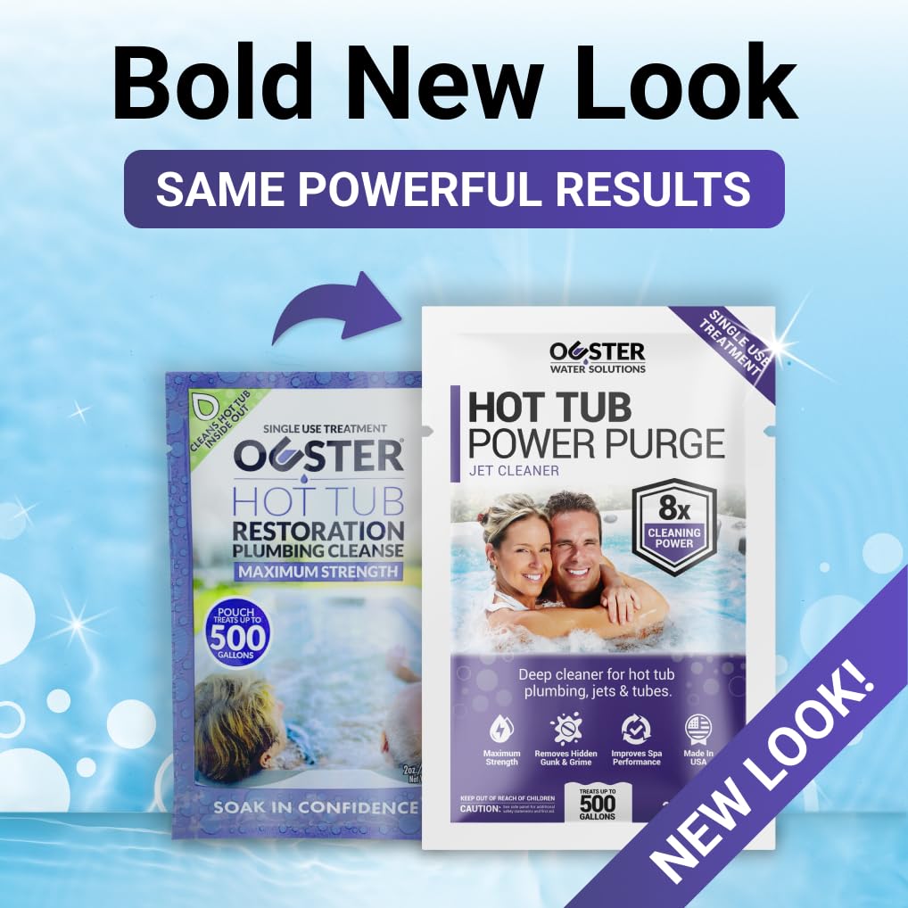 Bio Ouster Power Purge Hot Tub Jet Cleaner w/Towel - Hot Tub Cleaner for Jets, Tubes, Plumbing - for Standard & Inflatable Spas - Removes Gunk Buildup for Crystal Clear Water - Made in USA (4-Pack)