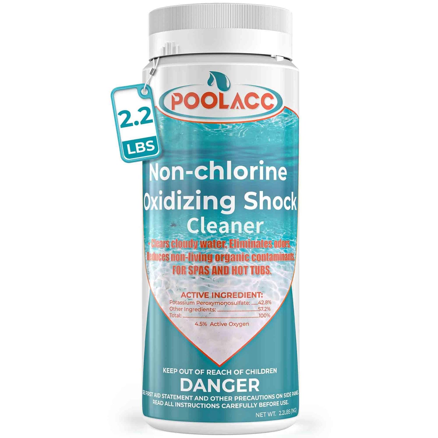 35.2oz Non-Chlorine Spa Shock Oxidizing Cleaner for Hot Tub, Chlorine-Free Water Care & Enhanced Cleaner for Hot Tubs, Spas and Pools, Quick Dissolving, Fast-Acting - 2.2 Lbs.