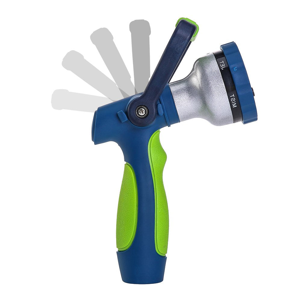 GREEN MOUNT New Patent Garden Hose Nozzle, Heavy Duty Water Nozzle, High Pressure Fireman Style Nozzle with Ergonomic Handle for Lawn and Garden Watering
