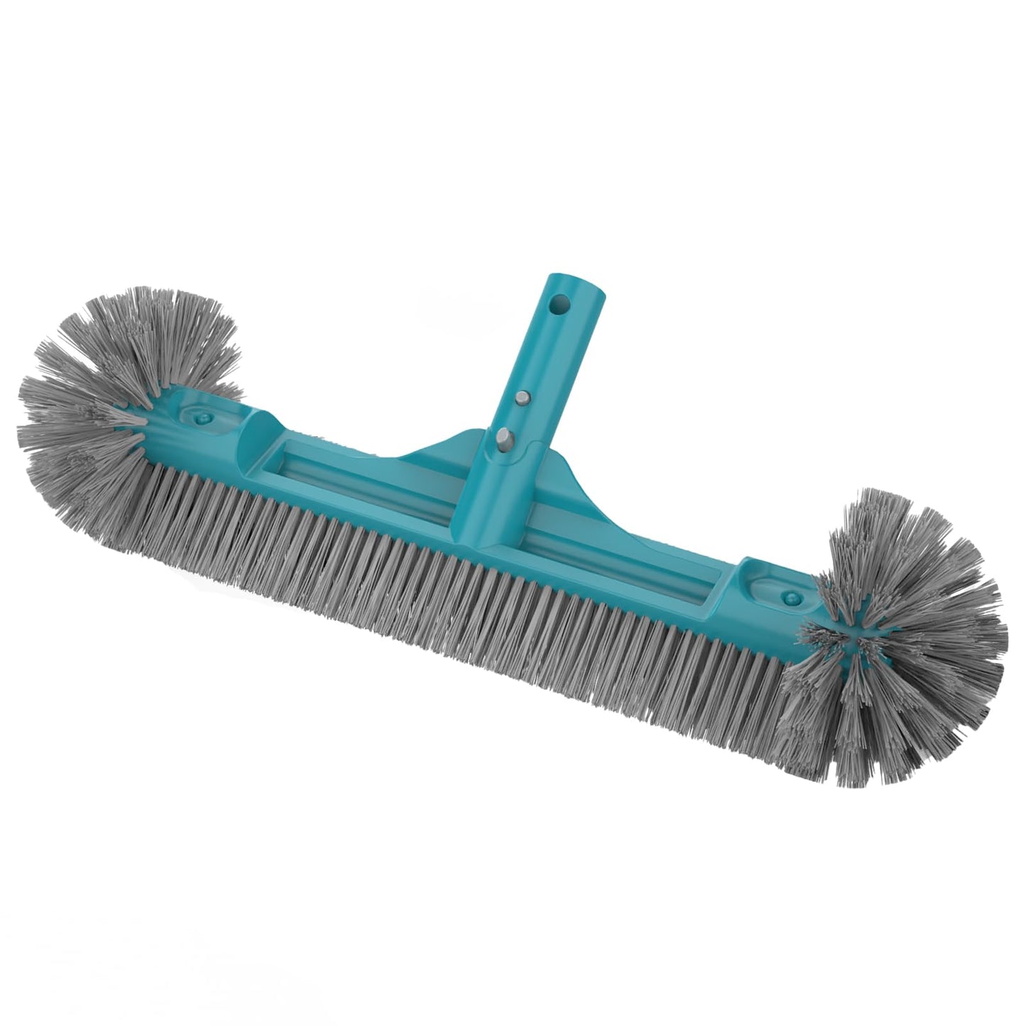 18” Pool Brush Head - Plastic Pool Brushes with Round Ends for Cleaning Swimming Pool Walls, Steps & Corners, Safe for Vinyl Liner(No Pole)