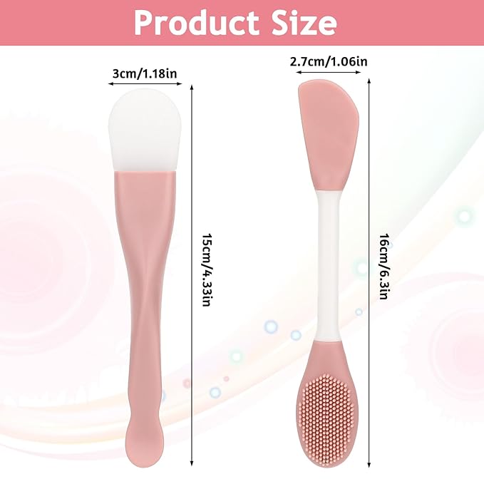 Thinp 2 Pcs Face Mask Applicator,Double-Ended Mask Applicator Tool Silicone Face Mask Brush Silicone Face Mask Applicator for Applying Skin Care Products Facial Mask Brushes for Mud Clay Gel Mask Mud
