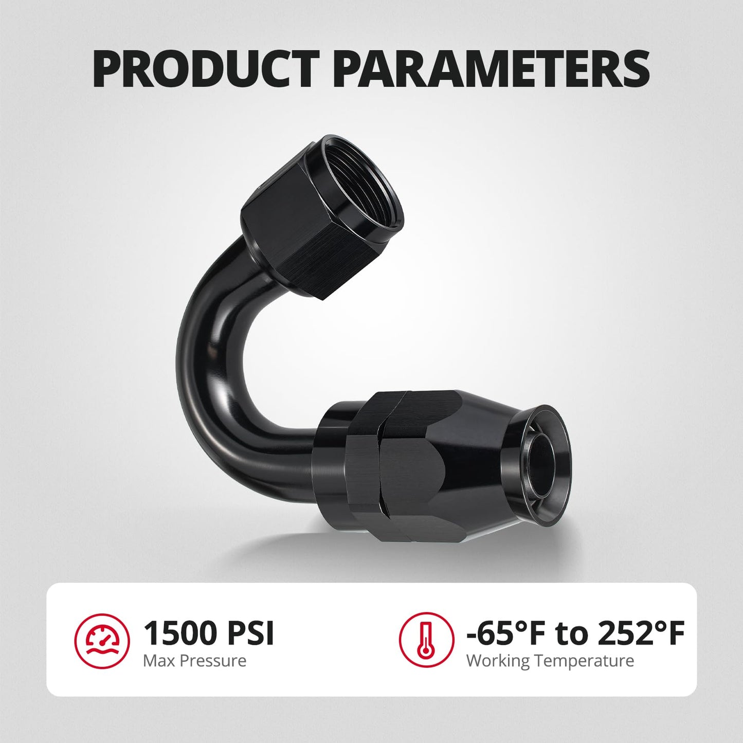EVIL ENERGY 10AN PTFE Fitting Hose End Fitting 150 Degree Black for PTFE Hose Only 2PCS