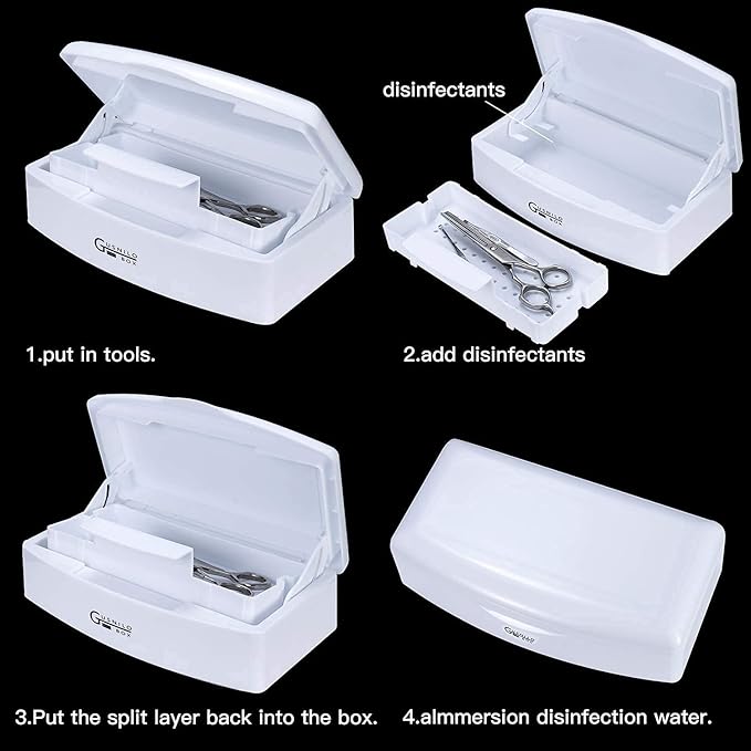 Gusnilo Nail Art Tools, Plastic Storage Box for Nail Tools,Manicure Tool, Tweezers, Hair Salon, Spa and Trimmer Manicure Equipment (1 piece, White)