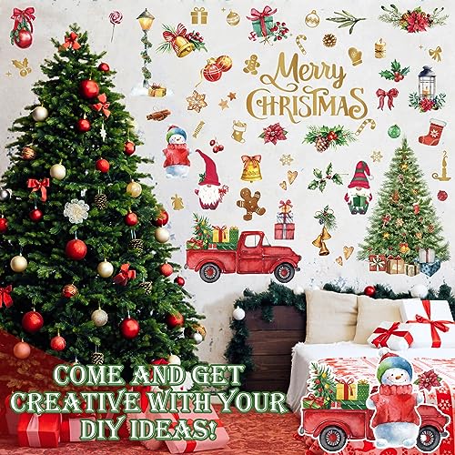 Cholemy 4 Sheets Christmas Wall Decal Stickers Decorations - Removable Indoor Home Decor for Room, Nursery, School, Restaurant, Cafe, Door, Window, Party (Tree)