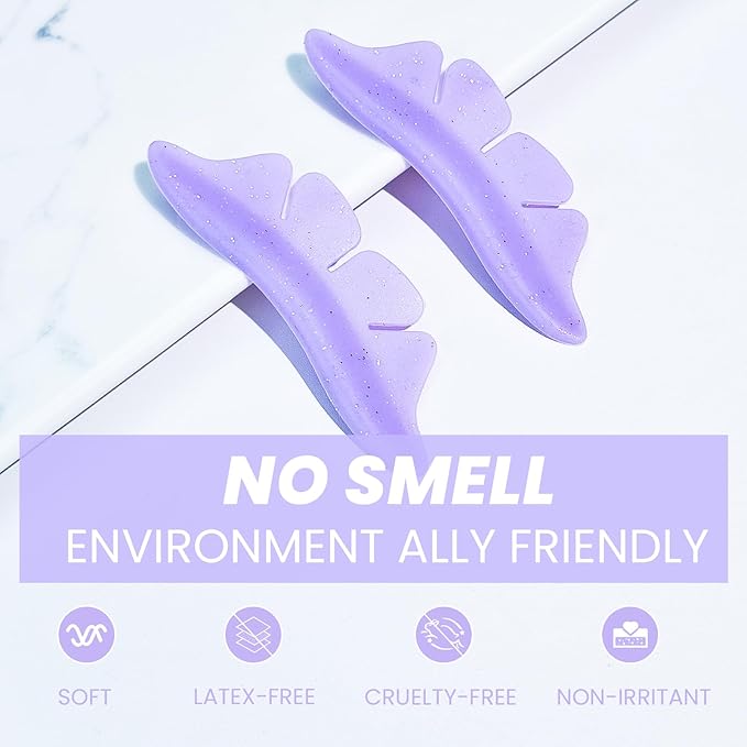 PERMANIA Silicone Under Eye Pads, Soft Lash Lift Rods Extreme Eyelash Curler Reusable for Lower Lash Perm Makeup Beauty Tool (Purple)