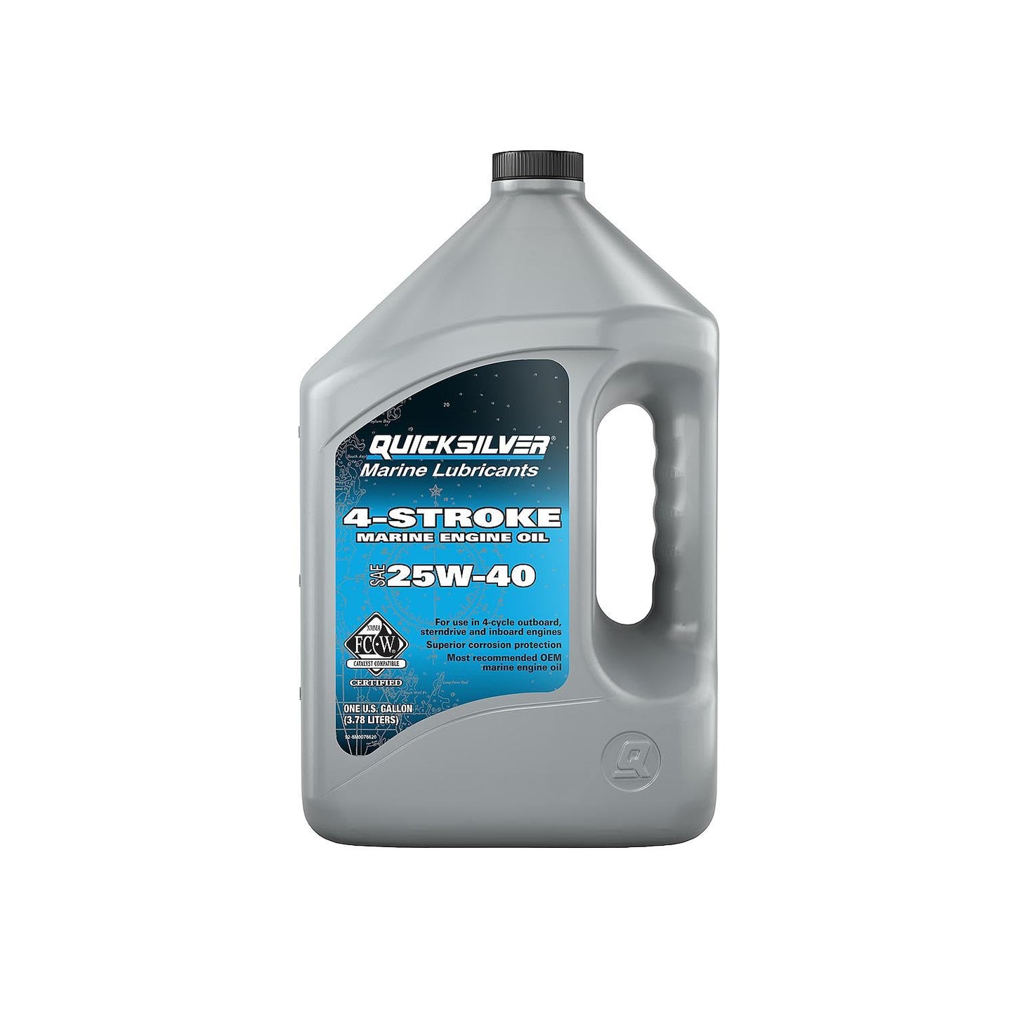 Quicksilver 25W-40 4-Stroke Marine Engine Oil, 1 Gallon