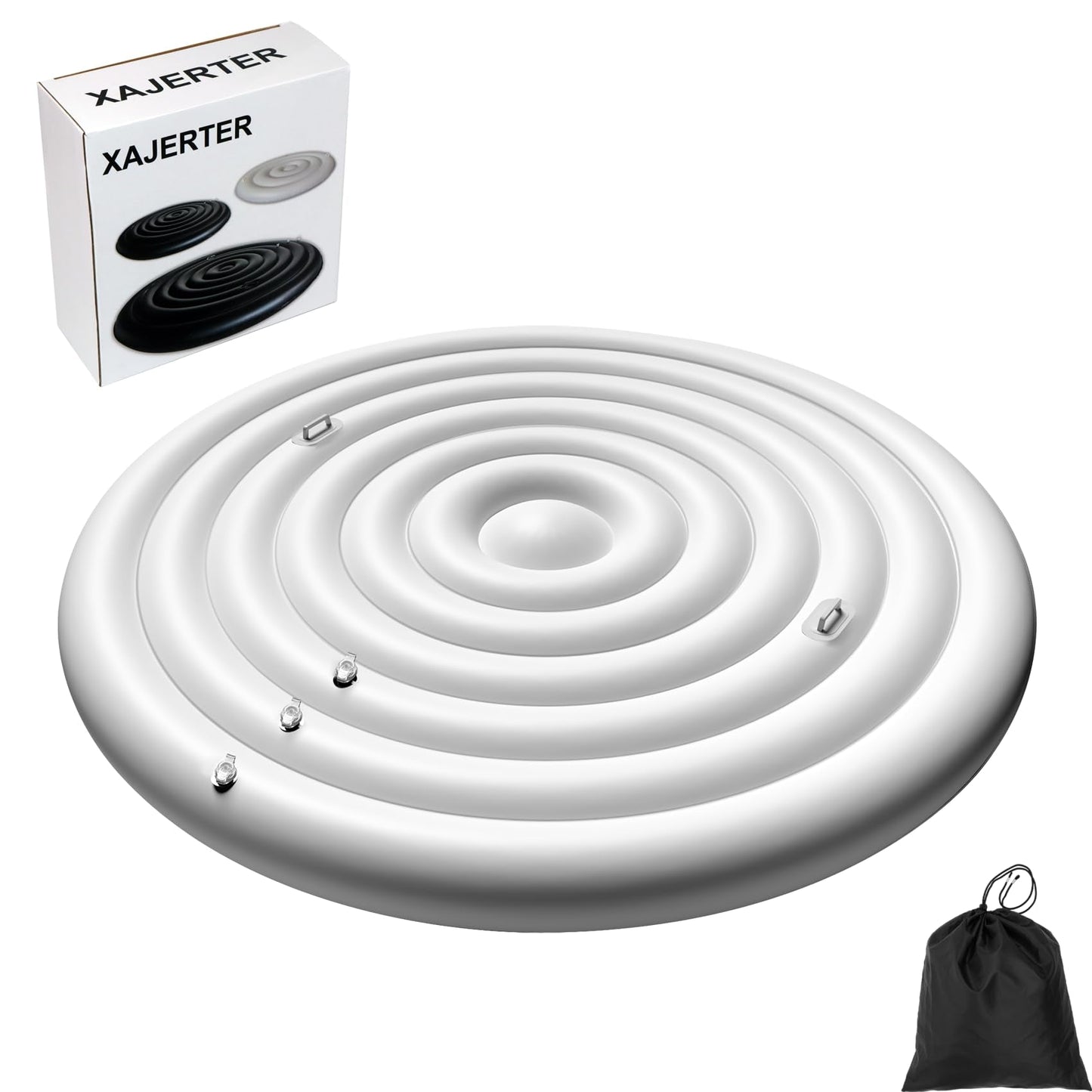 Inflatable Hot Tub Cover Round, Fits Saluspa Coleman Intex Cover, Thermal Insulated & Energy-Saving Weatherproof Protector, Unique Design Flexible Adjust Pool Cover Size Replacement-Life Time Support