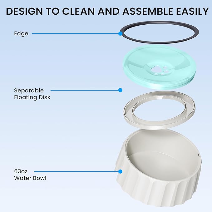 Dog Small Animals Water Bowl No Spill 70oz/2L Large Capacity Dispenser Non Slip No Splash Small Animals Bowl Pet Slow Feeder No Drip Dog Water Bowl on Vehicle for Dogs and Cats - Green