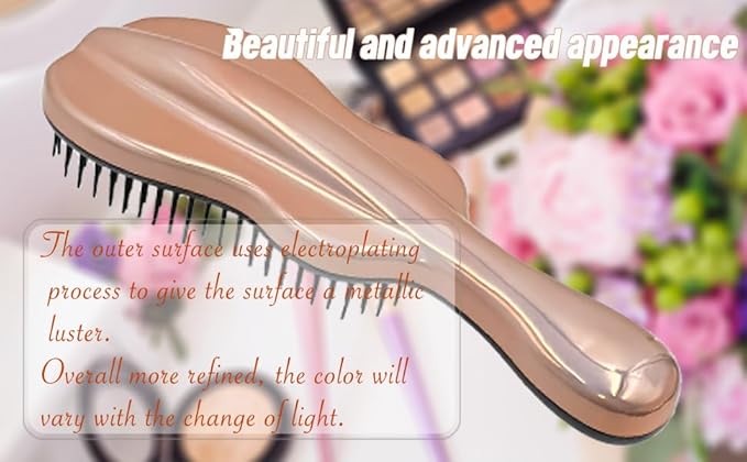 WYNK Hair Brush Detangler for Adults & KidsÃ¯Â¼ÂDetangling Comb Hair Styling Tools & Appliances for Natural/Wavy/Curly/Coily/Wet/Dry/Oil/Thick/Straight/Long Hair (Champagne Gold Electroplate)