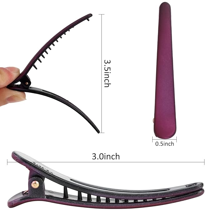 YISSION 12 PCS Hair Clips for Styling Sectioning, 3 Inch Alligator No Crease Duck Billed Hair Barrettes for Women Girls