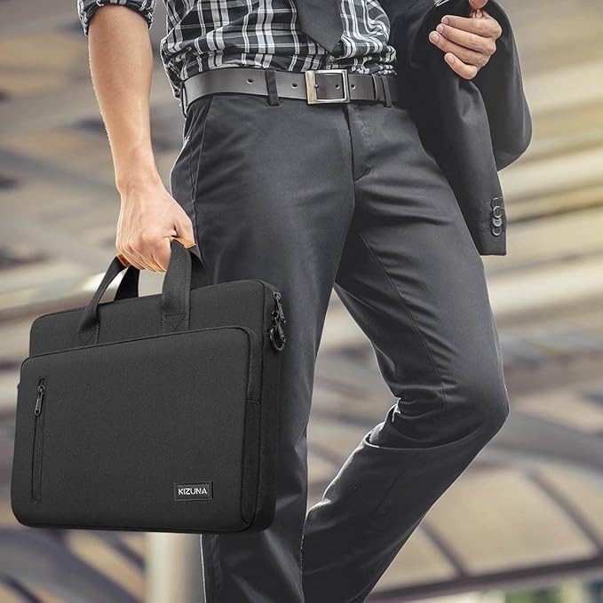KIZUNA Laptop Bag Case 14 Inch Computer Shoulder Sleeve Briefcase for 15" MacBook air M3 M2 2024/Lenovo Flex 14/14" HP EliteBook 840 G5/14 Yoga Slim 7i Pro X/IdeaPad Slim 3i 14"/Dell,Black
