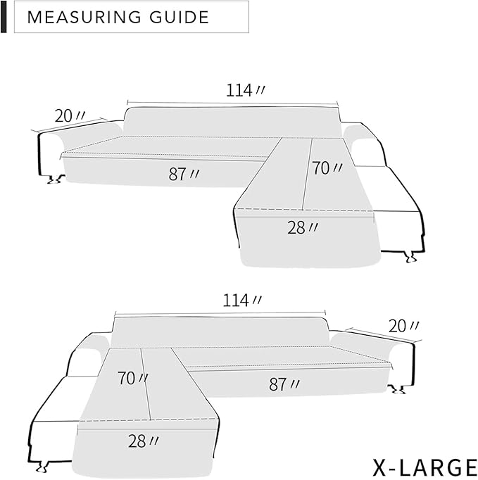 Easy-Going Sofa Slipcover L Shape Sofa Cover Sectional Couch Cover Furniture Protector Mat for Pets Dog Cat (X-Large, Coffee/Coffee)