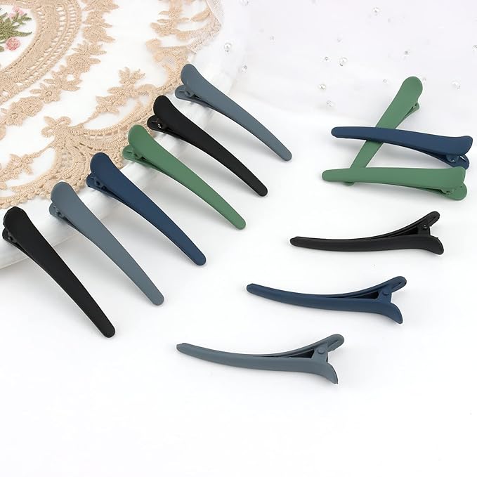 YISSION 12 PCS Hair Clips for Styling Sectioning, 3.1 Inch Matte Alligator No Crease Duck Billed Hair Barrettes for Women Girls