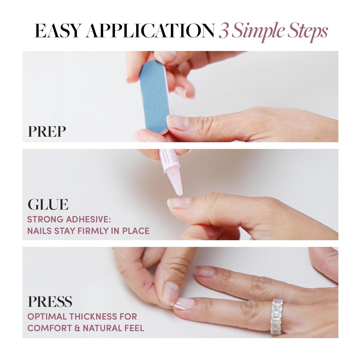 Glamnetic Press On Nails - Doll Cheeks | Short Oval Pink Fake Nails, Salon Quality Milky Nails | 15 Sizes - 30 Nail Kit with Glue