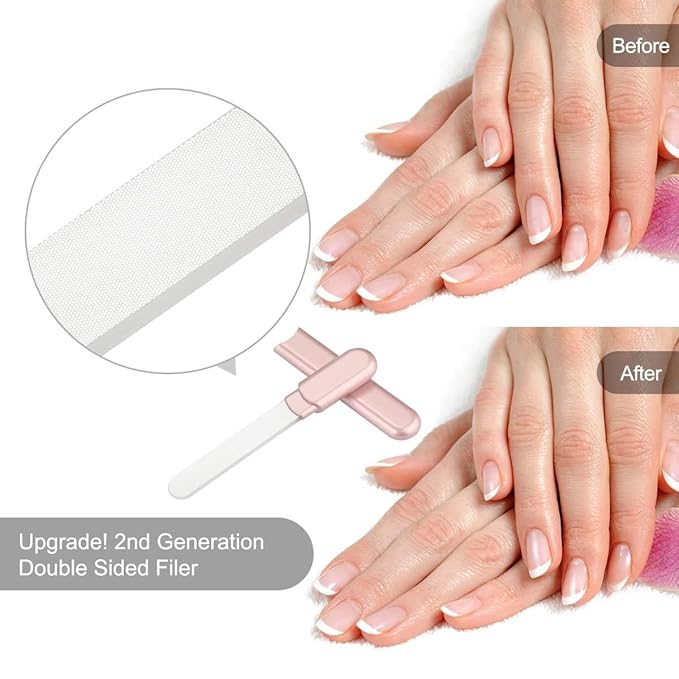 Premium Particular Glass Nail File with Case, Both Sided Filer, Crystal Beauty Nail File, Salon Nail Shine Top, Purple