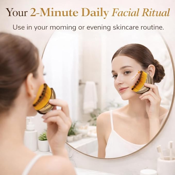 Lymphatic Contour Face Brush Lymphatic Drainage Face Brush for Jawline Sculpting & Double Chin Reduction, Soft Bristle Facial Dry Brush for Face & Neck, Anti-Puffiness Contour Massage Tool