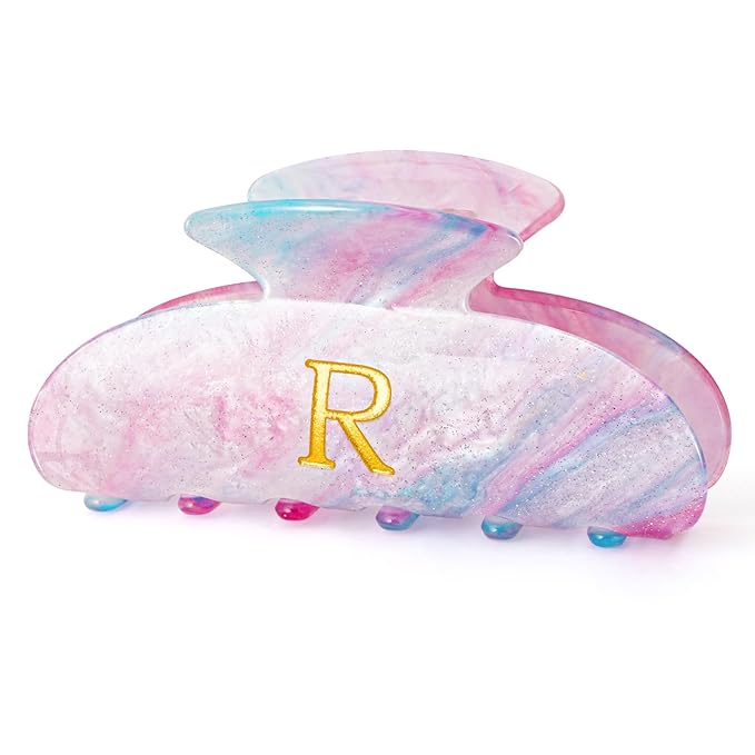 Retirement Gifts for Teacher Cute Hair Clips Initial Claw | Teacher Appreciation Gifts,Birthday Gifts | Gifts for Women - Lavender,R