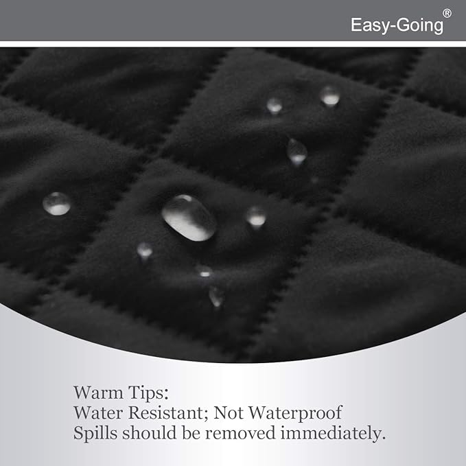 Easy-Going Reversible Oversized Couch Cover for 3 Cushion Couch Sofa Cover for Dogs Water Resistant Furniture Protector Cover with Foam Sticks for Pet (Oversized Sofa, Black/Beige)